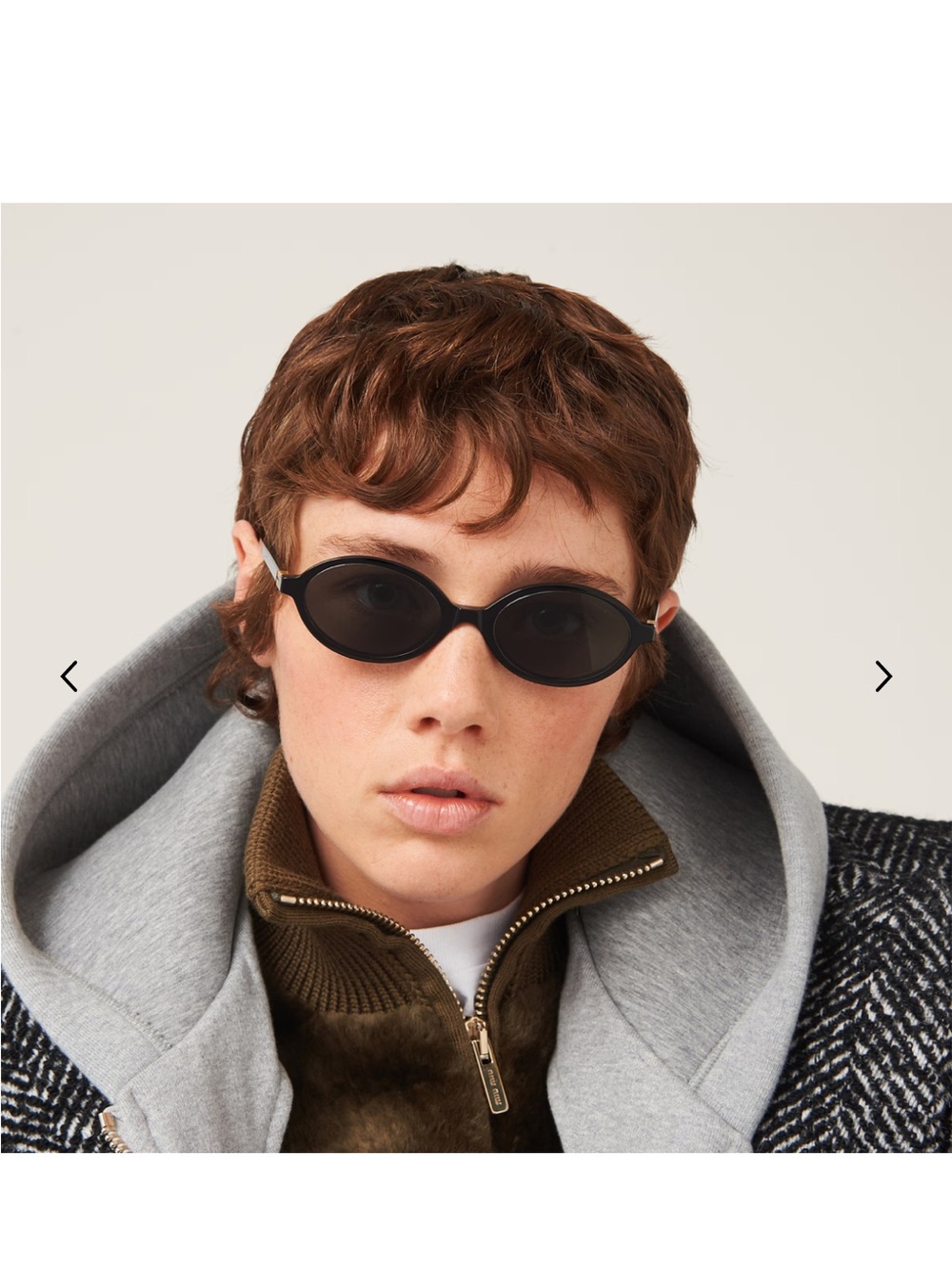 Miu Miu Black Regard Oval Acetate Sunglasses